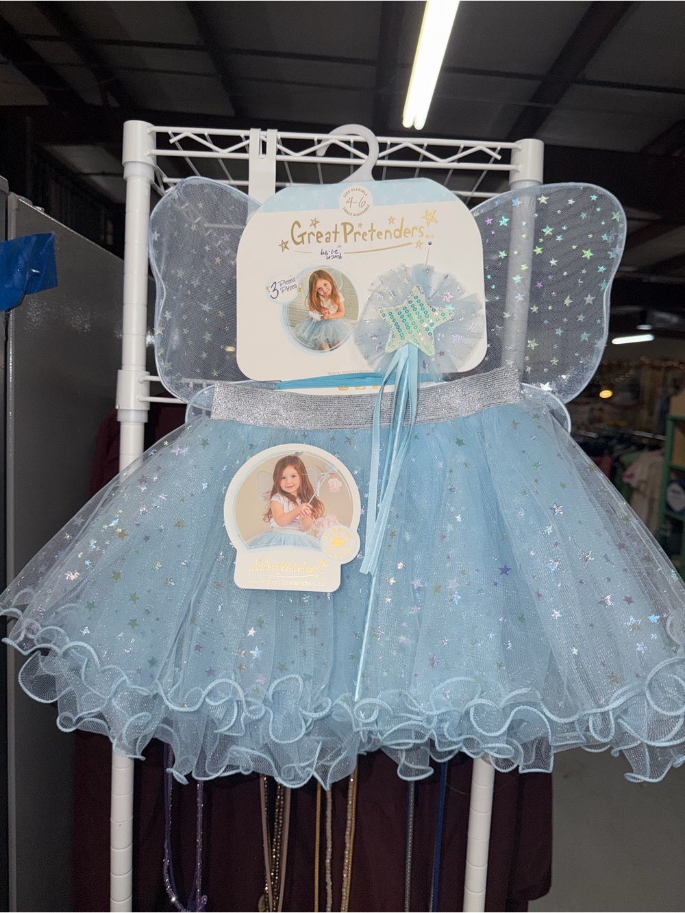 Great Pretenders Light Blue Fairy Tutu Costume with Wings and Wand